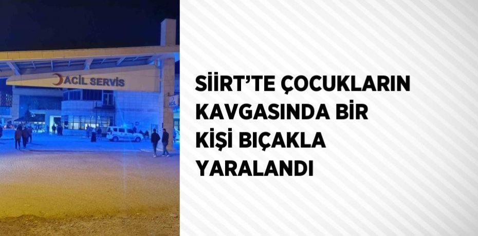 SİİRT’TE ÇOCUKLARIN KAVGASINDA BİR KİŞİ BIÇAKLA YARALANDI