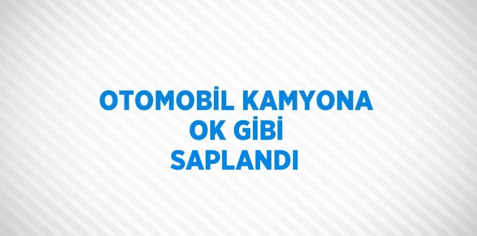 OTOMOBİL KAMYONA OK GİBİ SAPLANDI