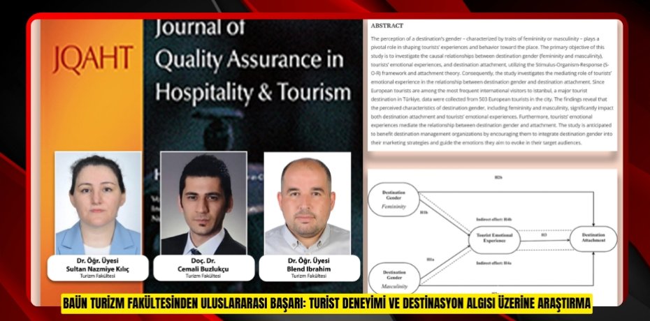 BAÜN TURİZM FAKÜLTESİNDEN ULUSLARARASI BAŞARI: TURİST DENEYİMİ VE DESTİNASYON ALGISI ÜZERİNE ARAŞTIRMA