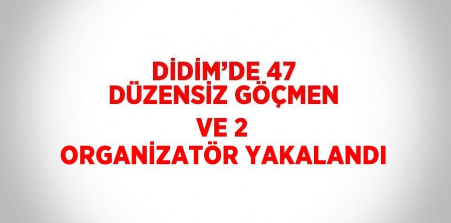 DİDİM’DE 47 DÜZENSİZ GÖÇMEN VE 2 ORGANİZATÖR YAKALANDI