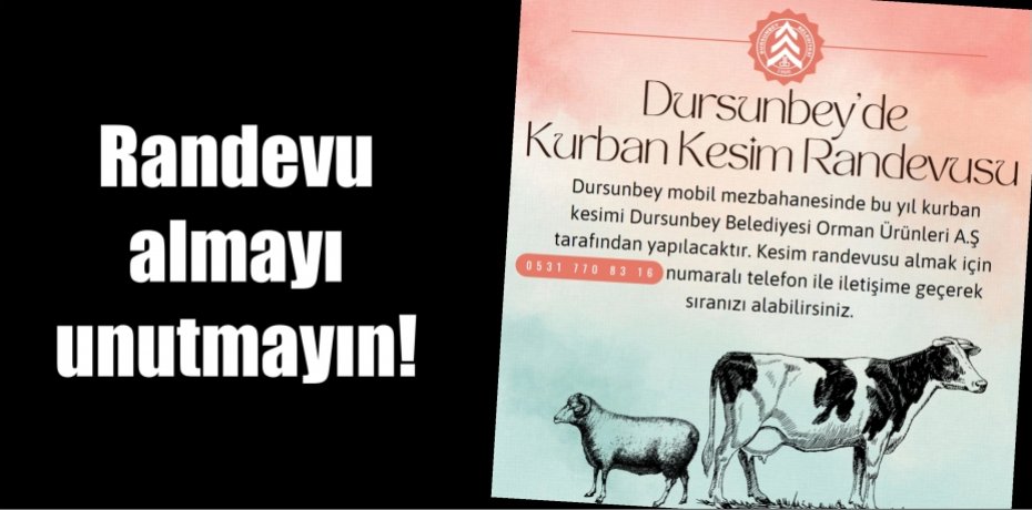 Randevu almayı unutmayın