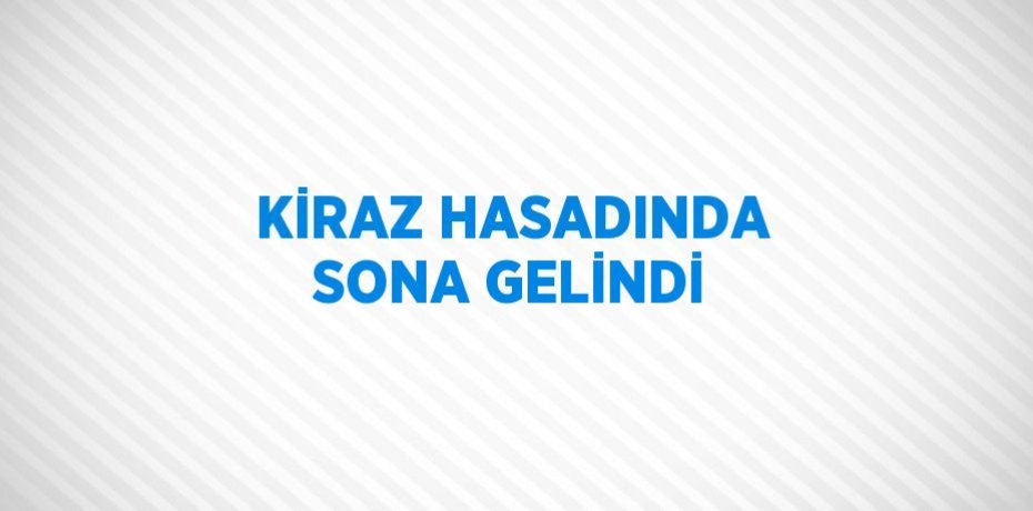 KİRAZ HASADINDA SONA GELİNDİ