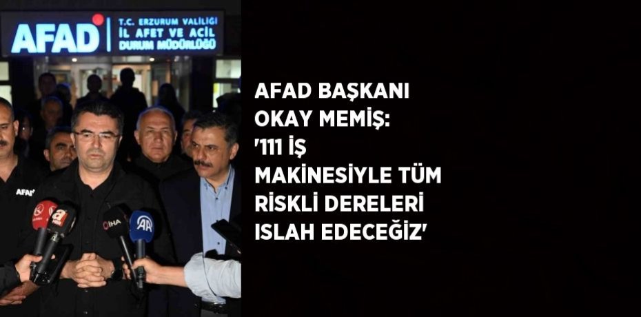 AFAD BAŞKANI OKAY MEMİŞ: '111 İŞ MAKİNESİYLE TÜM RİSKLİ DERELERİ ISLAH EDECEĞİZ'