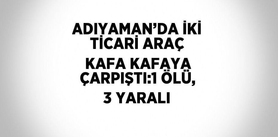 ADIYAMAN’DA İKİ TİCARİ ARAÇ KAFA KAFAYA ÇARPIŞTI:1 ÖLÜ, 3 YARALI