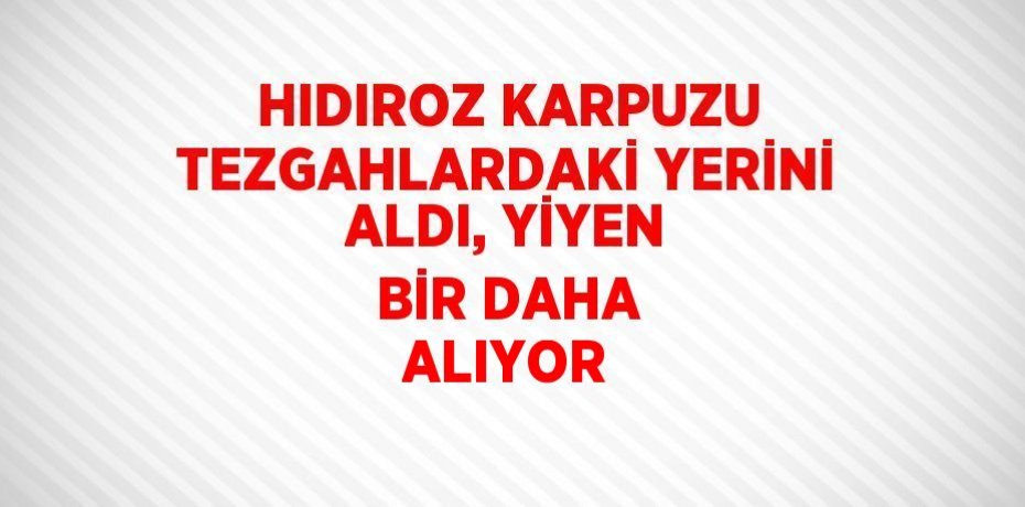 HIDIROZ KARPUZU TEZGAHLARDAKİ YERİNİ ALDI, YİYEN BİR DAHA ALIYOR