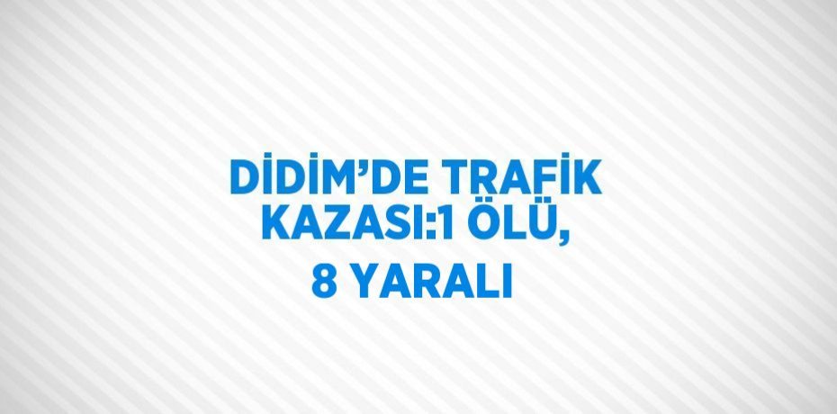 DİDİM’DE TRAFİK KAZASI:1 ÖLÜ, 8 YARALI