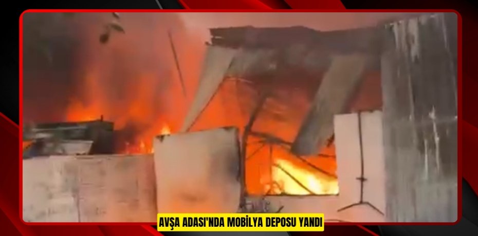 Avşa Adası'nda mobilya deposu yandı