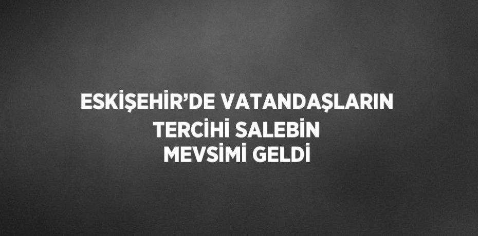 ESKİŞEHİR’DE VATANDAŞLARIN TERCİHİ SALEBİN MEVSİMİ GELDİ