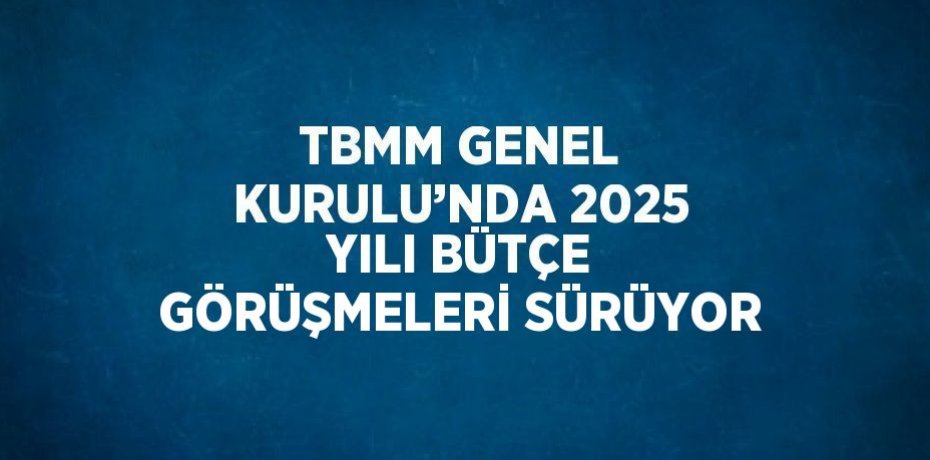 TBMM GENEL KURULU’NDA 2025 YILI BÜTÇE GÖRÜŞMELERİ SÜRÜYOR
