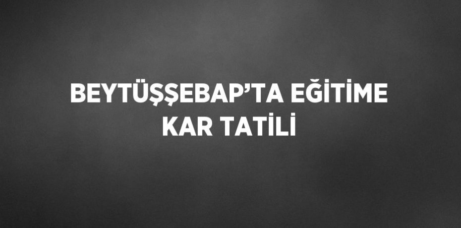 BEYTÜŞŞEBAP’TA EĞİTİME KAR TATİLİ