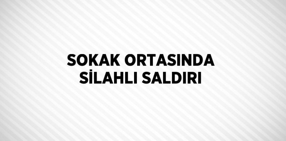 SOKAK ORTASINDA SİLAHLI SALDIRI