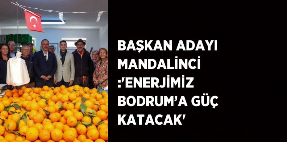 BAŞKAN ADAYI MANDALİNCİ :'ENERJİMİZ BODRUM’A GÜÇ KATACAK'