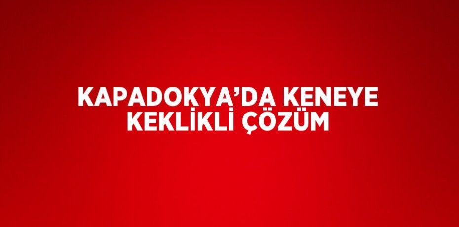KAPADOKYA’DA KENEYE KEKLİKLİ ÇÖZÜM