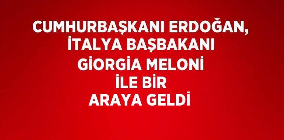 CUMHURBAŞKANI ERDOĞAN, İTALYA BAŞBAKANI GİORGİA MELONİ İLE BİR ARAYA GELDİ