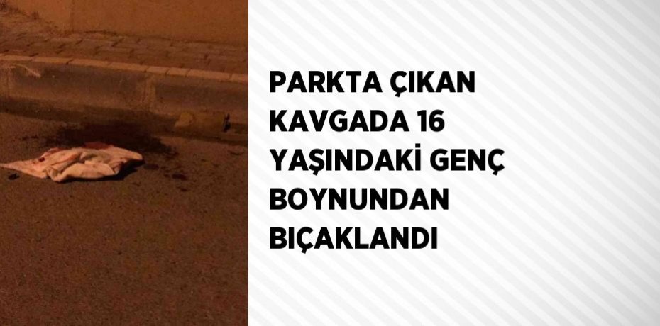PARKTA ÇIKAN KAVGADA 16 YAŞINDAKİ GENÇ BOYNUNDAN BIÇAKLANDI