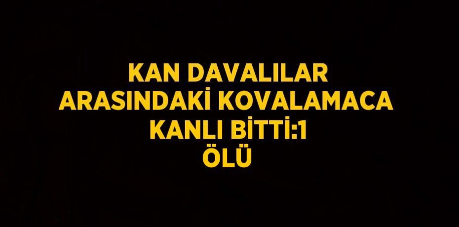 KAN DAVALILAR ARASINDAKİ KOVALAMACA KANLI BİTTİ:1 ÖLÜ