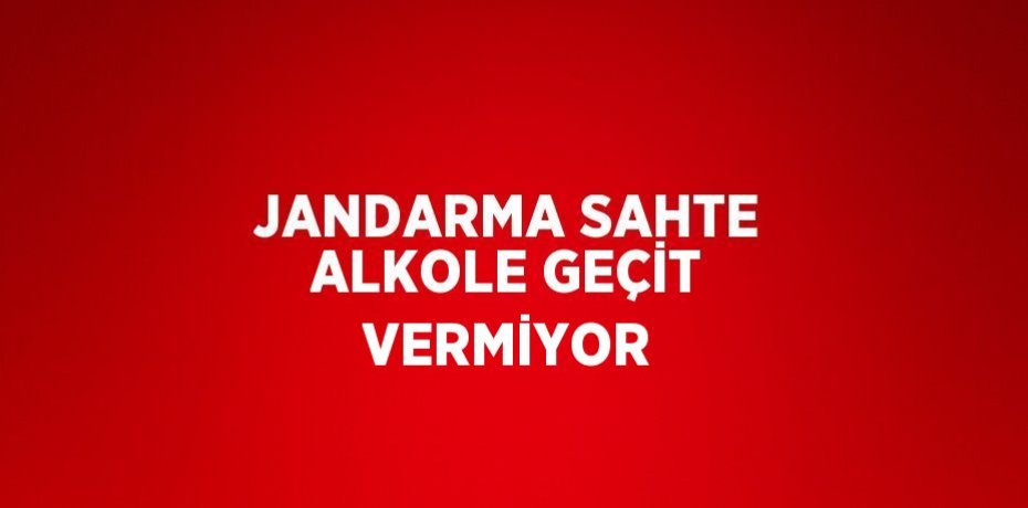 JANDARMA SAHTE ALKOLE GEÇİT VERMİYOR