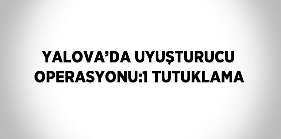YALOVA’DA UYUŞTURUCU OPERASYONU:1 TUTUKLAMA