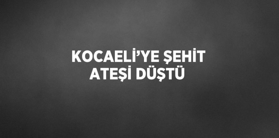 KOCAELİ’YE ŞEHİT ATEŞİ DÜŞTÜ