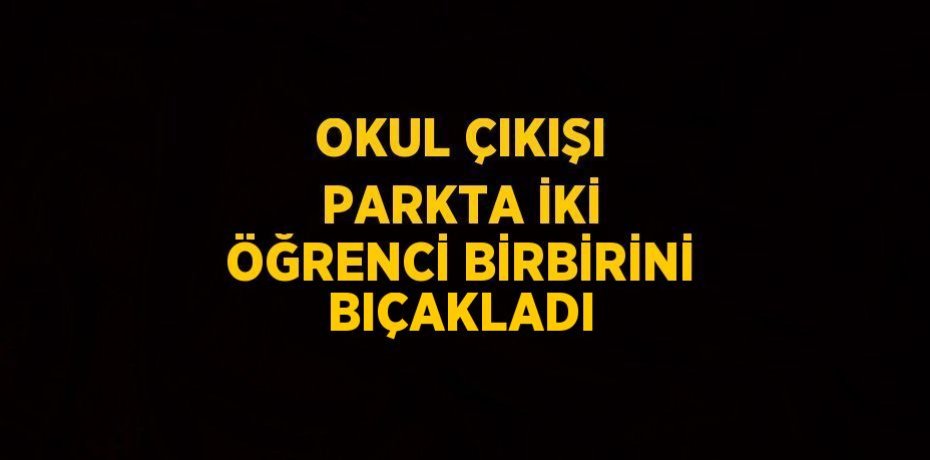OKUL ÇIKIŞI PARKTA İKİ ÖĞRENCİ BİRBİRİNİ BIÇAKLADI