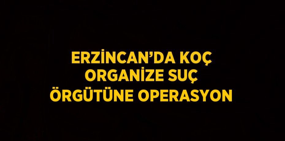 ERZİNCAN’DA KOÇ ORGANİZE SUÇ ÖRGÜTÜNE OPERASYON