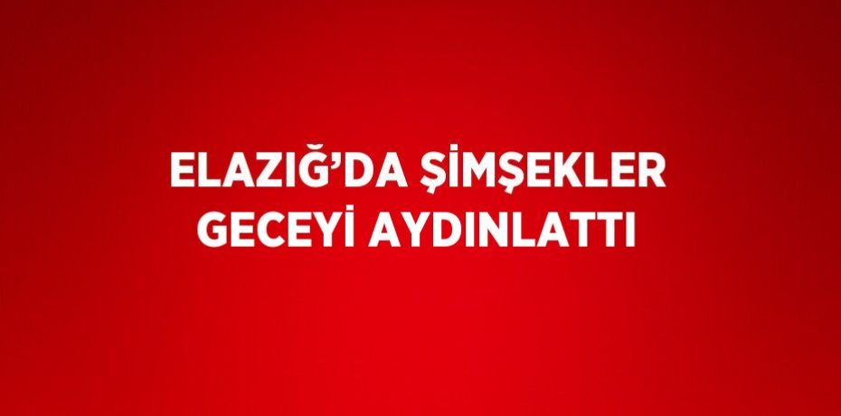 ELAZIĞ’DA ŞİMŞEKLER GECEYİ AYDINLATTI