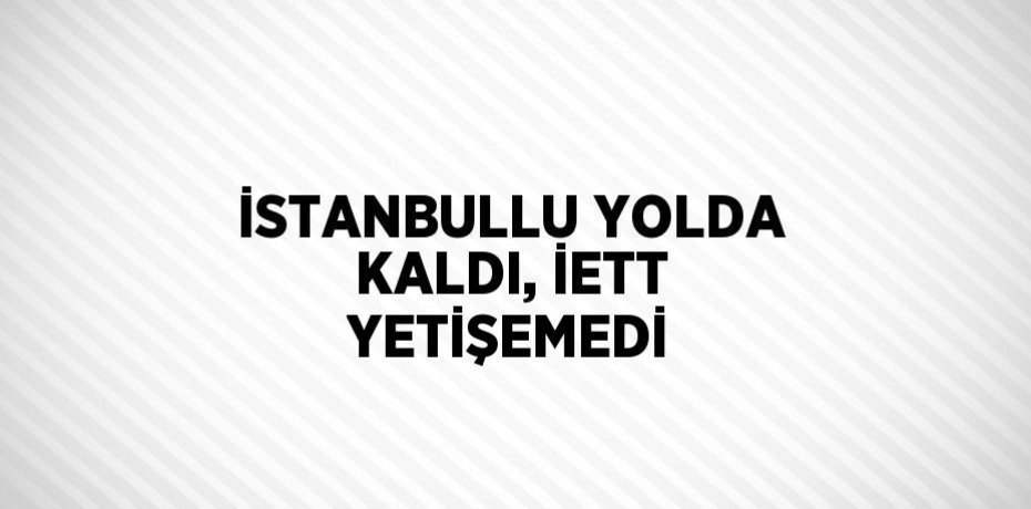 İSTANBULLU YOLDA KALDI, İETT YETİŞEMEDİ