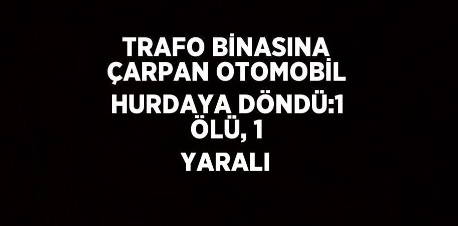 TRAFO BİNASINA ÇARPAN OTOMOBİL HURDAYA DÖNDÜ:1 ÖLÜ, 1 YARALI