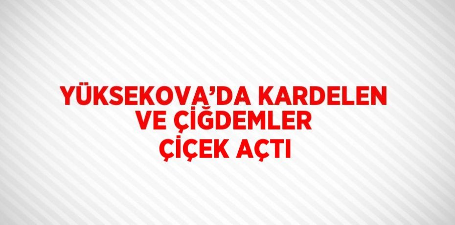 YÜKSEKOVA’DA KARDELEN VE ÇİĞDEMLER ÇİÇEK AÇTI