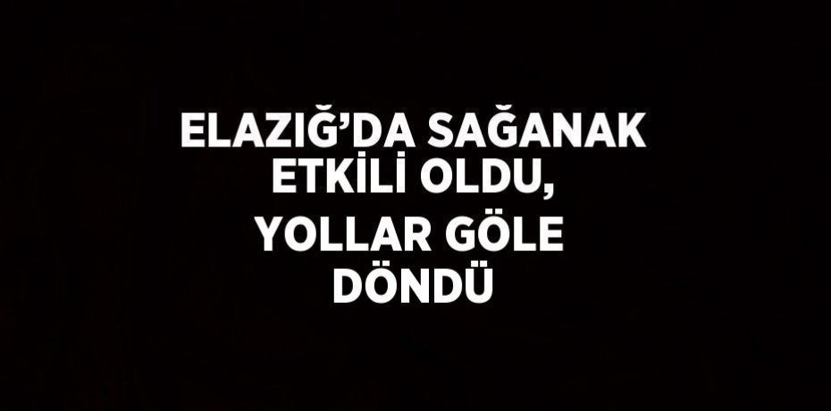 ELAZIĞ’DA SAĞANAK ETKİLİ OLDU, YOLLAR GÖLE DÖNDÜ