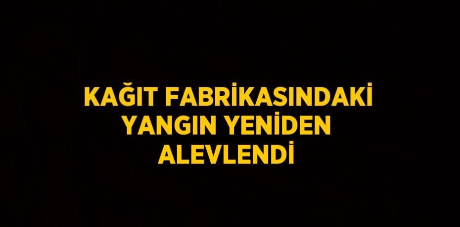 KAĞIT FABRİKASINDAKİ YANGIN YENİDEN ALEVLENDİ
