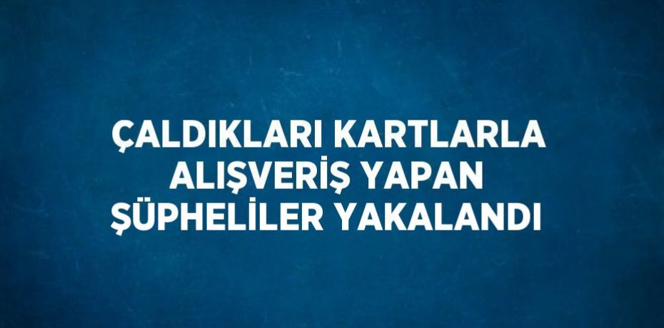 ÇALDIKLARI KARTLARLA ALIŞVERİŞ YAPAN ŞÜPHELİLER YAKALANDI