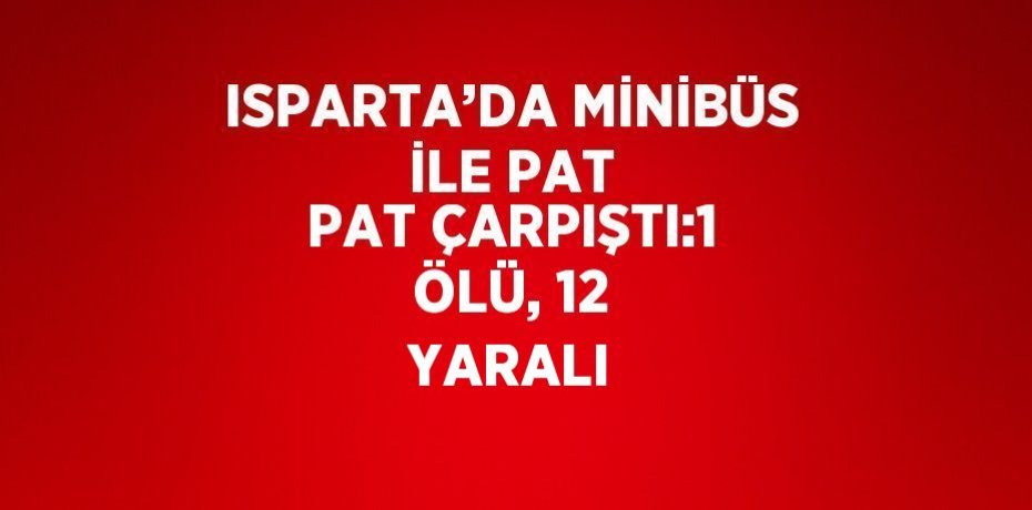 ISPARTA’DA MİNİBÜS İLE PAT PAT ÇARPIŞTI:1 ÖLÜ, 12 YARALI