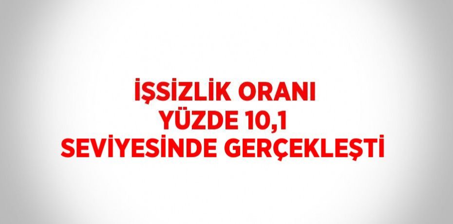 İŞSİZLİK ORANI YÜZDE 10,1 SEVİYESİNDE GERÇEKLEŞTİ