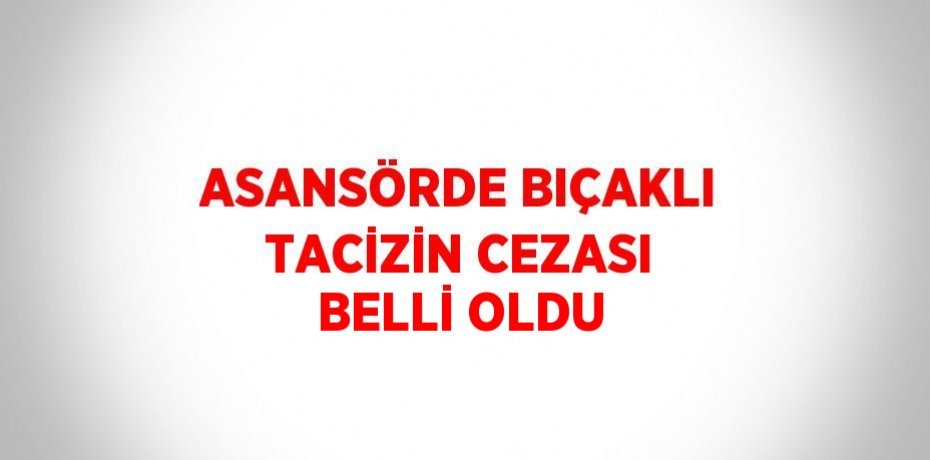 ASANSÖRDE BIÇAKLI TACİZİN CEZASI BELLİ OLDU