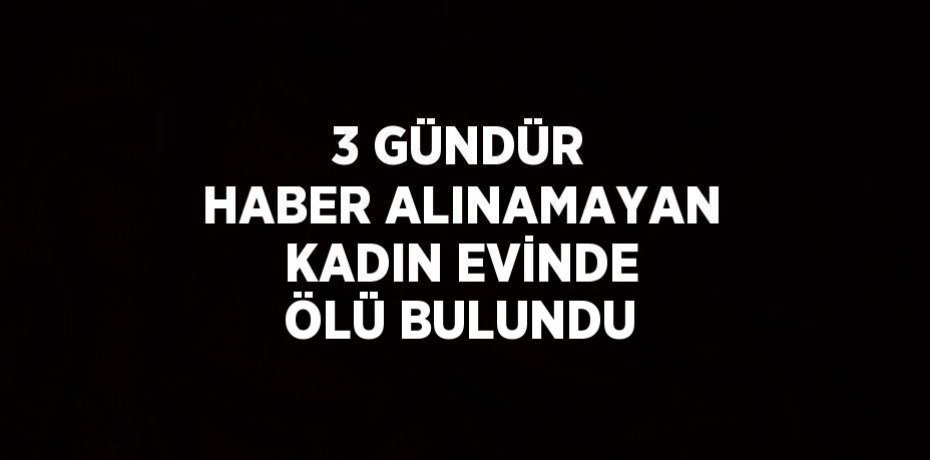 3 GÜNDÜR HABER ALINAMAYAN KADIN EVİNDE ÖLÜ BULUNDU