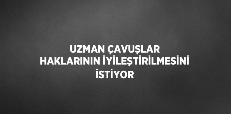 UZMAN ÇAVUŞLAR HAKLARININ İYİLEŞTİRİLMESİNİ İSTİYOR