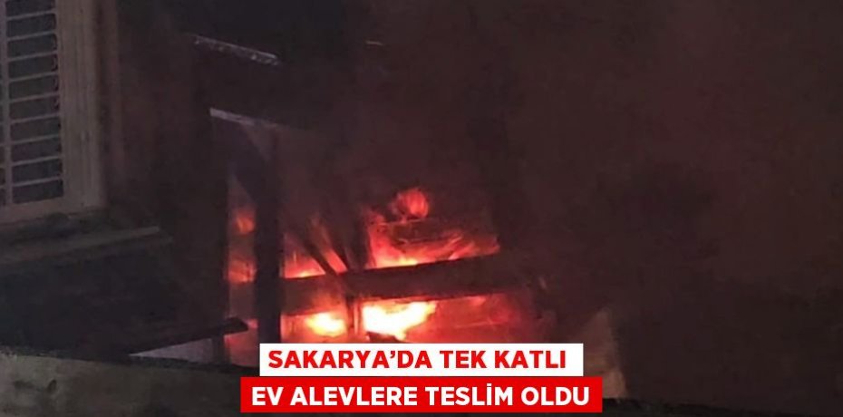 SAKARYA’DA TEK KATLI EV ALEVLERE TESLİM OLDU