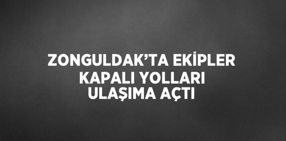 ZONGULDAK’TA EKİPLER KAPALI YOLLARI ULAŞIMA AÇTI