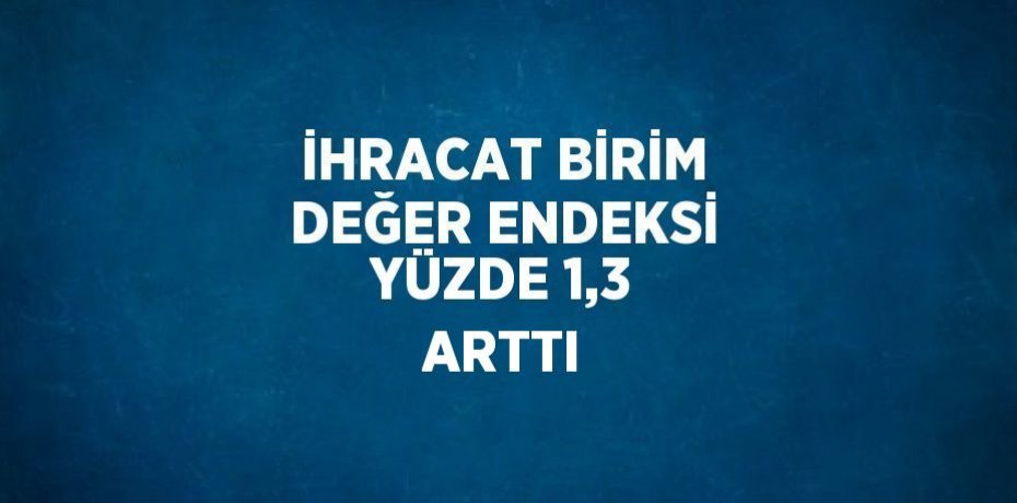İHRACAT BİRİM DEĞER ENDEKSİ YÜZDE 1,3 ARTTI