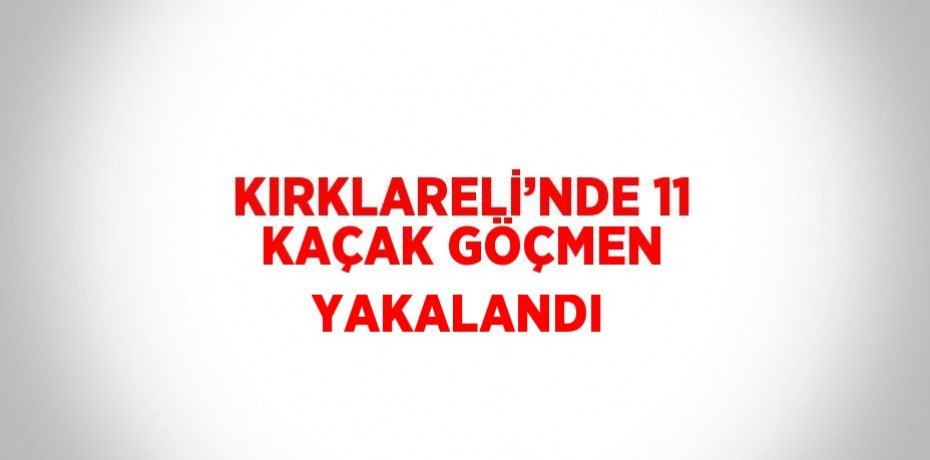 KIRKLARELİ’NDE 11 KAÇAK GÖÇMEN YAKALANDI