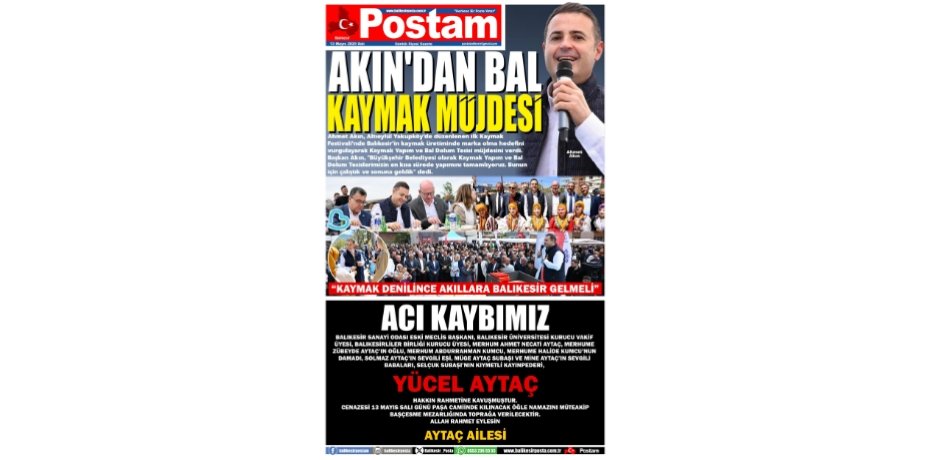 AKIN'DAN BAL KAYMAK MÜJDESİ