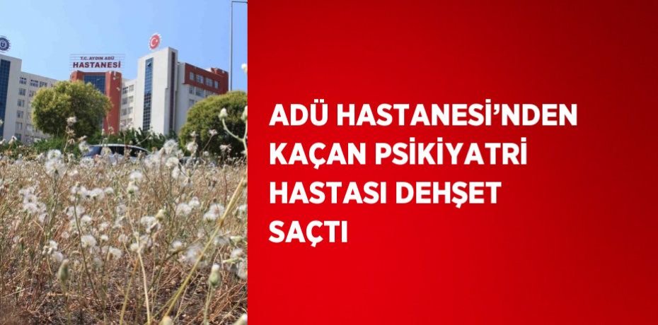 ADÜ HASTANESİ’NDEN KAÇAN PSİKİYATRİ HASTASI DEHŞET SAÇTI