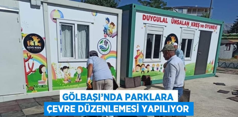 GÖLBAŞI’NDA PARKLARA ÇEVRE DÜZENLEMESİ YAPILIYOR