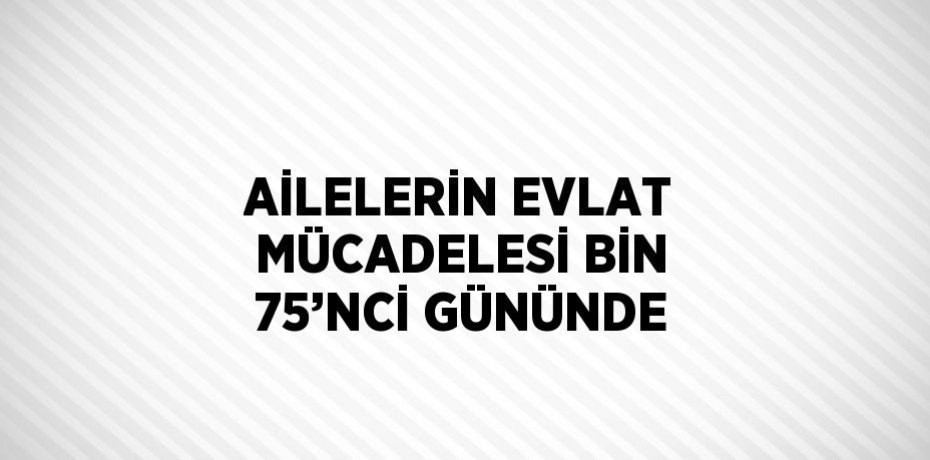 AİLELERİN EVLAT MÜCADELESİ BİN 75’NCİ GÜNÜNDE