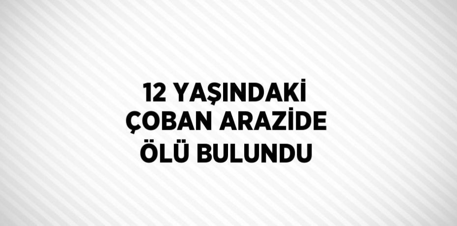 12 YAŞINDAKİ ÇOBAN ARAZİDE ÖLÜ BULUNDU