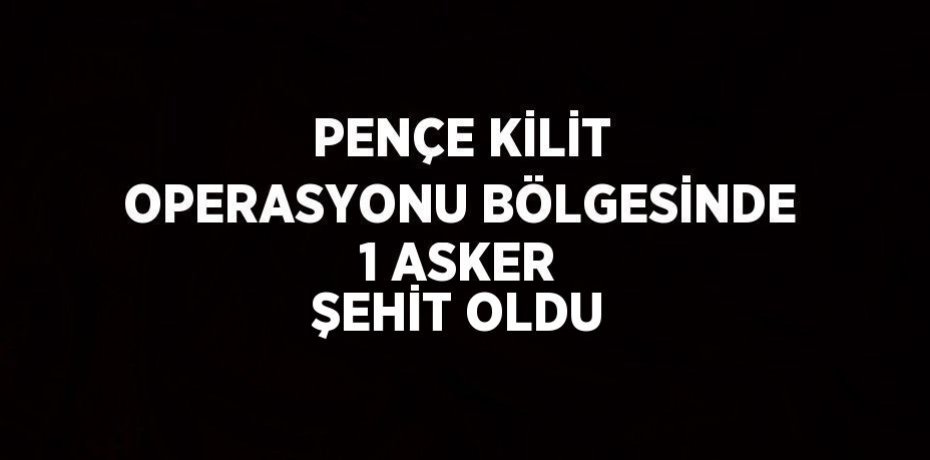 PENÇE KİLİT OPERASYONU BÖLGESİNDE 1 ASKER ŞEHİT OLDU