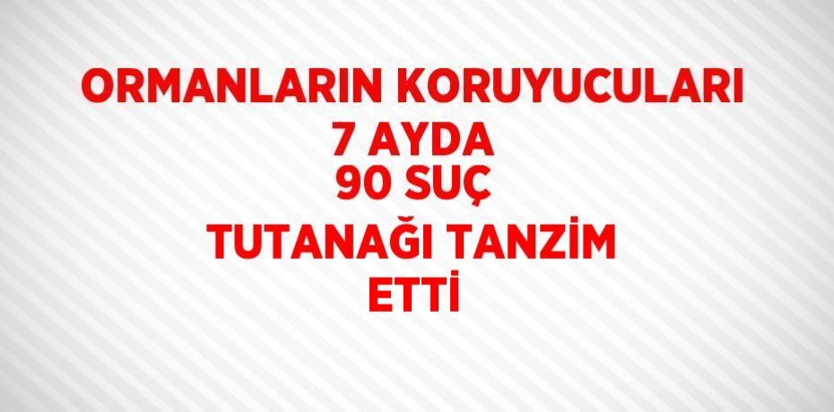 ORMANLARIN KORUYUCULARI 7 AYDA 90 SUÇ TUTANAĞI TANZİM ETTİ