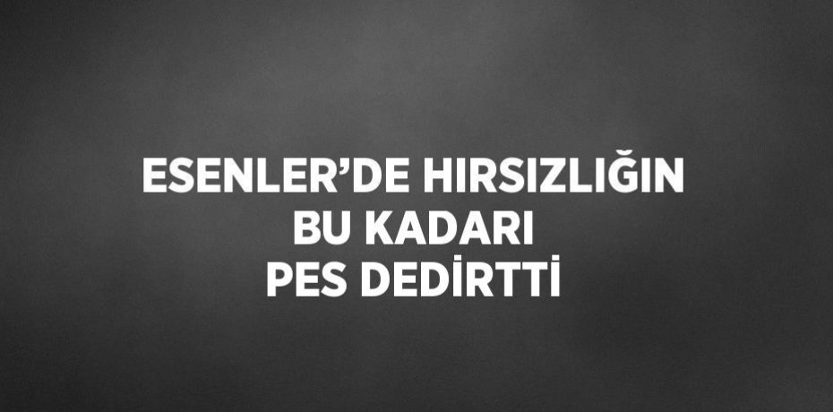 ESENLER’DE HIRSIZLIĞIN BU KADARI PES DEDİRTTİ