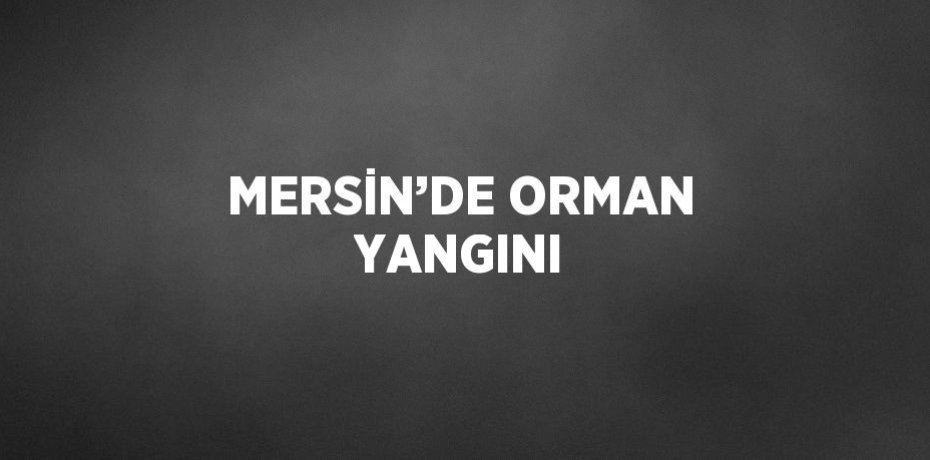 MERSİN’DE ORMAN YANGINI